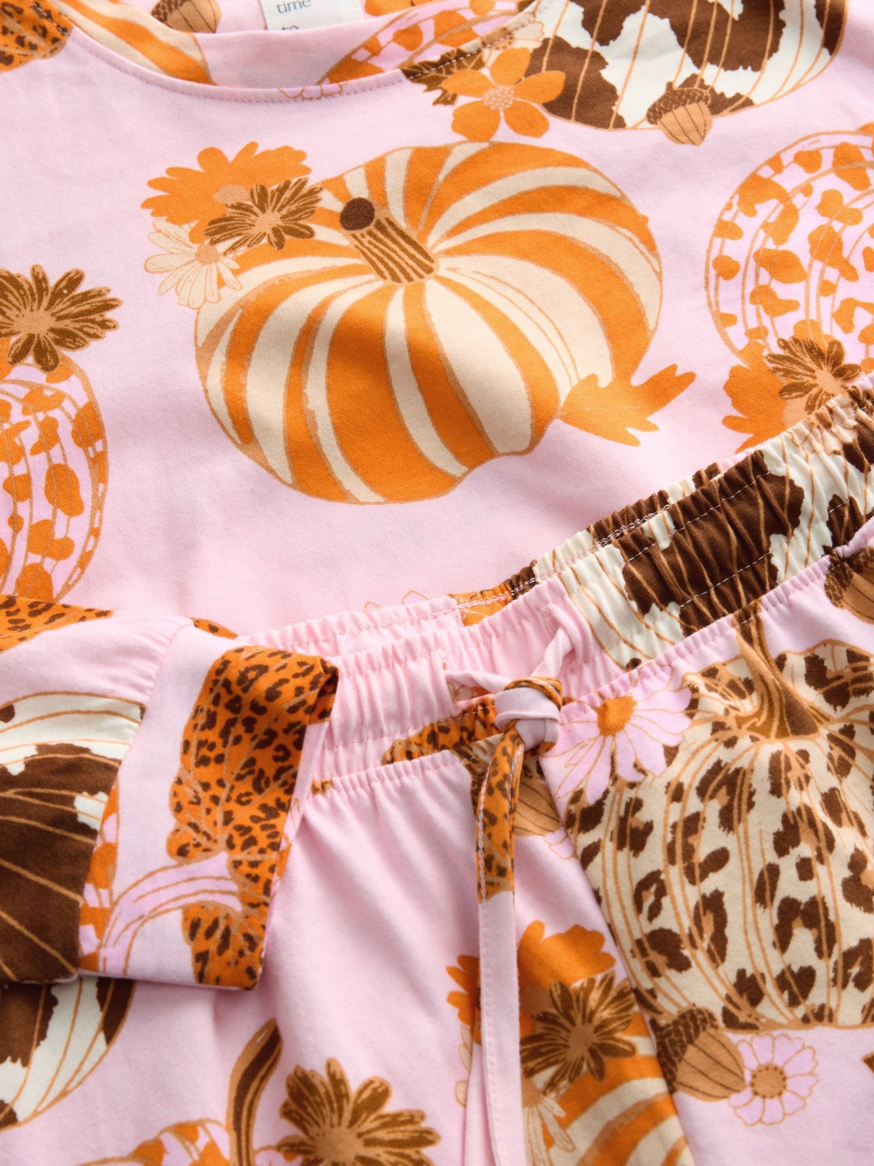Roze met pompoenprint - Pyjama met lange mouwen