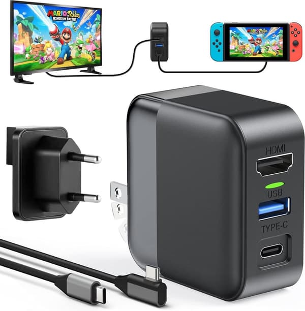 MultiHub Kompatibel med Nintendo Switch 3 i 1 dokkingsett EU-versjon