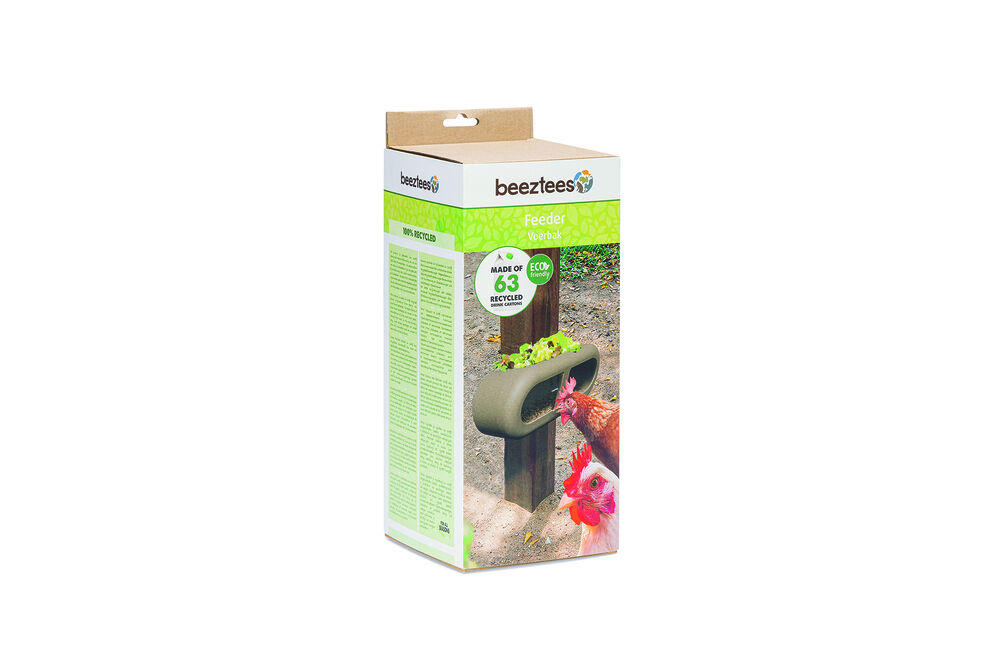 Beeztees - Kippenvoerbak - Grijs Groen - 30x13x14 cm