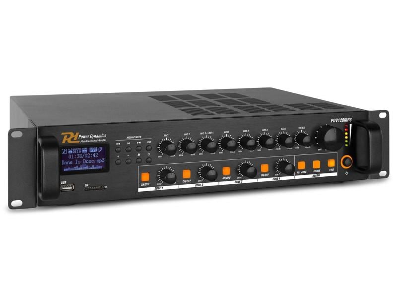 Power Dynamics Verstärker Pro PDV120 MP3 4-Zonen Mischer Multifunktionaler 4-Zonen Mischer