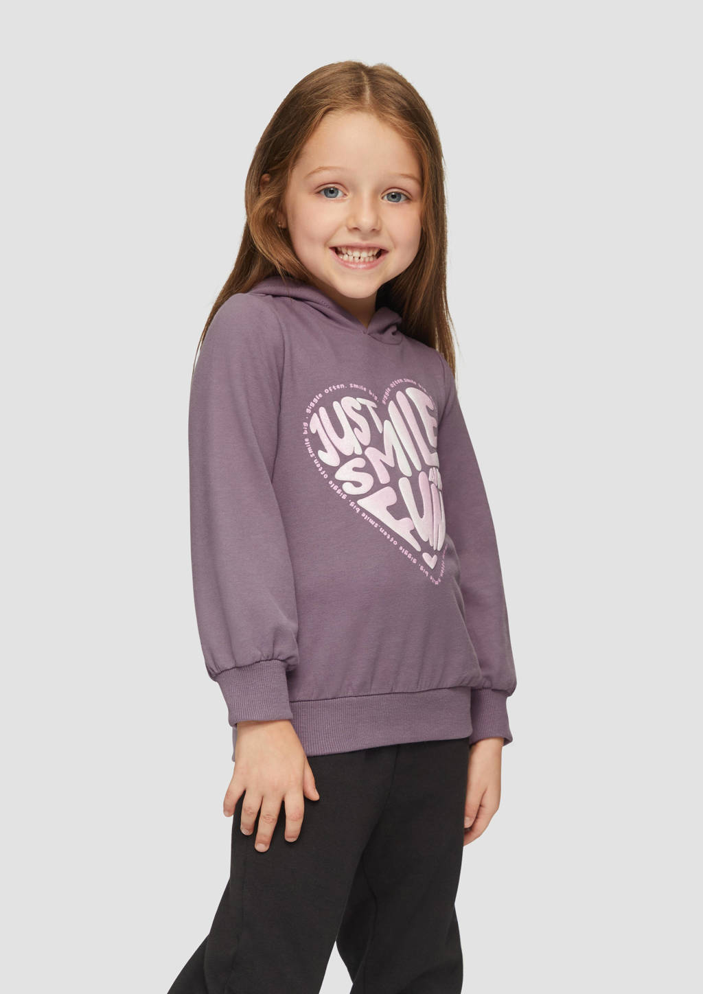 s.Oliver hoodie met printopdruk lila