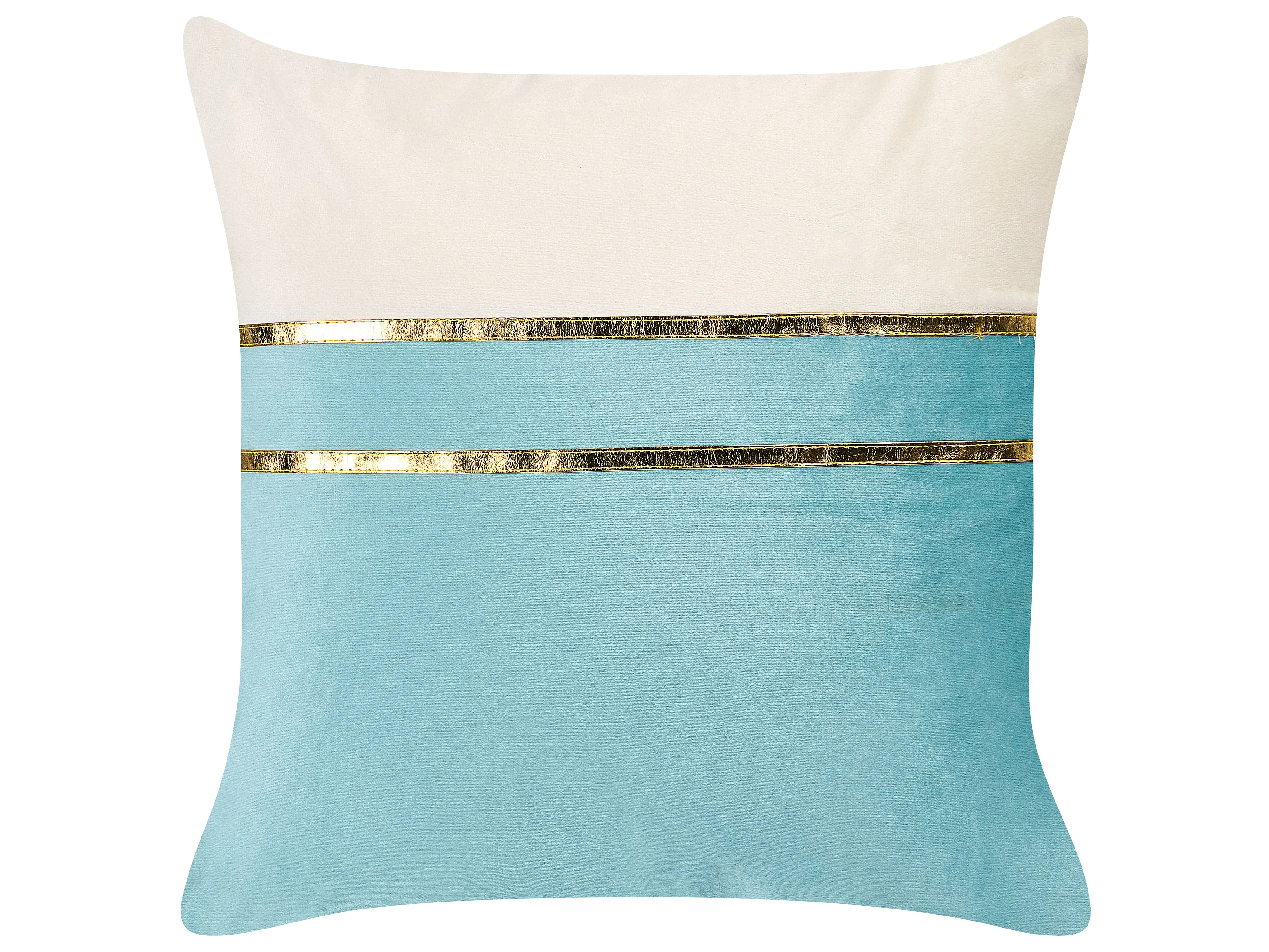 Set van 2 sierkussens ALLIUM Fluweel 45 x 45 cm Blauw gestreept