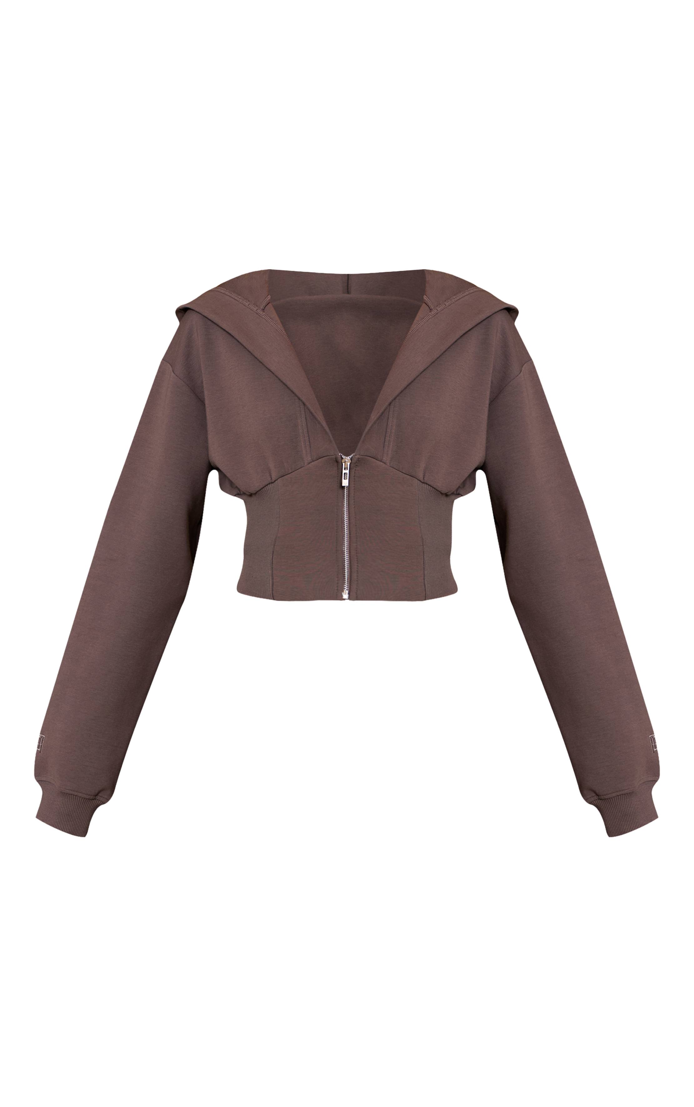 Charbon Sweat À Casynthétiqueche Zippé Avec Taille Cintrée En Interlock Brodé
