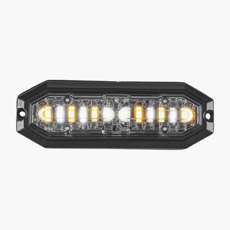 Blitslys med 6 + 6 stk. LED, oransje + hvit