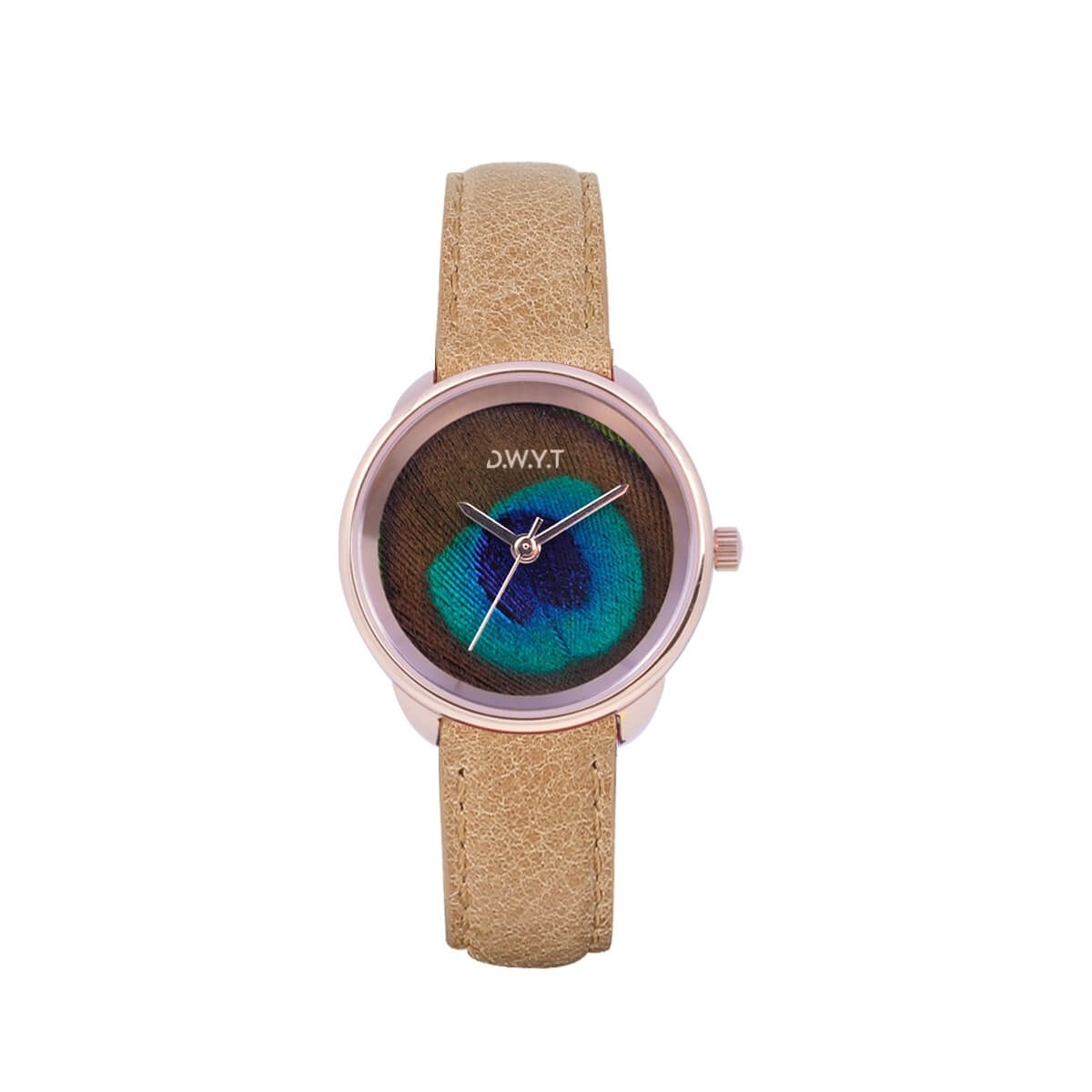 DWYT- Montre en bois - PLUME ROSEGOLD