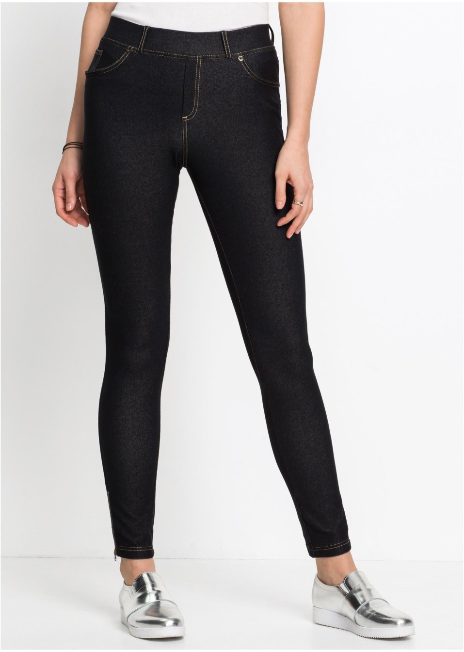 Legging effet jean avec zips