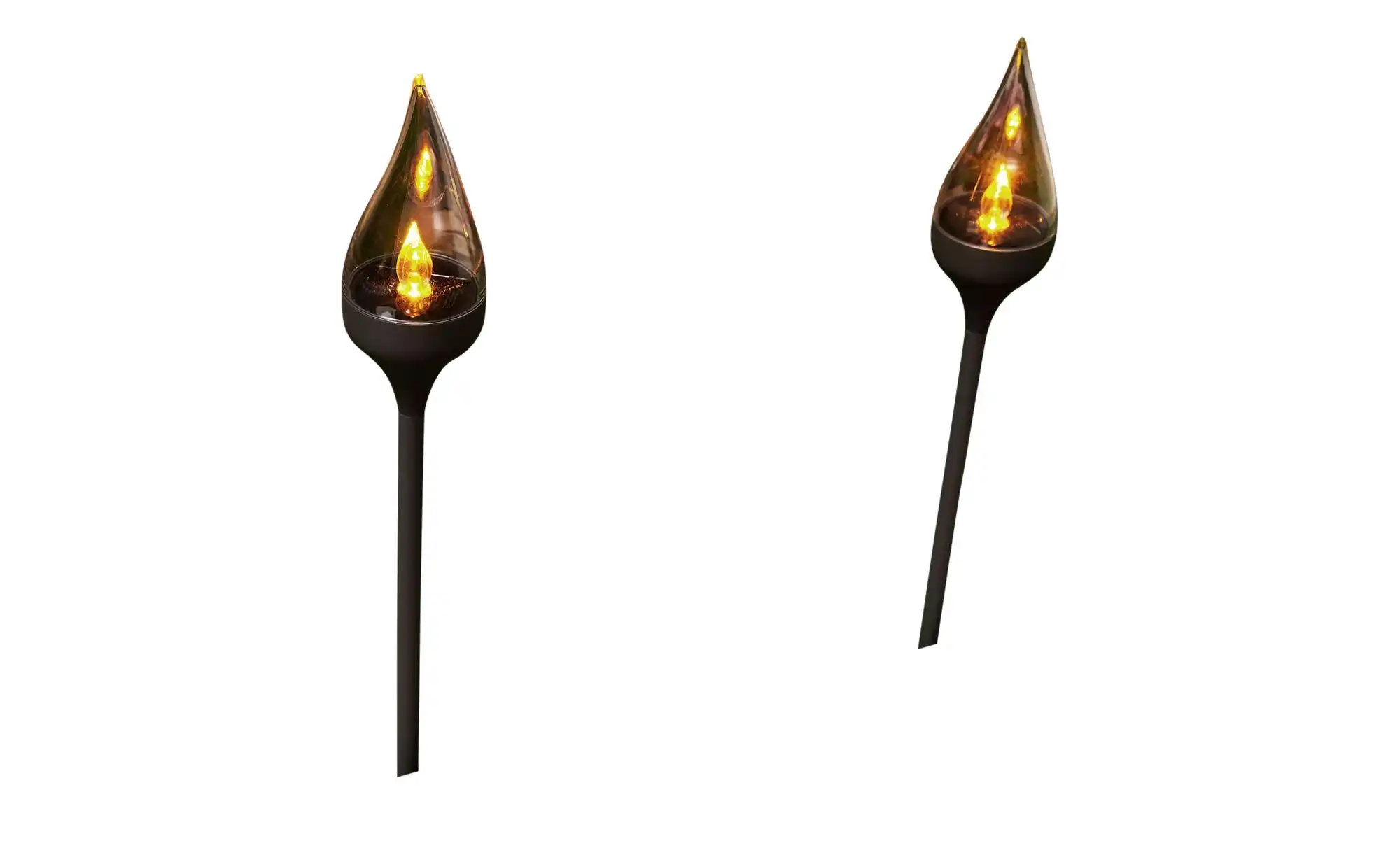 LED-Solar-Spieße, klar/schwarz, 2er-Set `Tropfen`