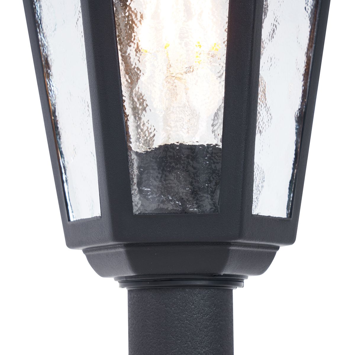 Klassieke buitenpaal zwart 122cm IP44 - New Haven Hammered