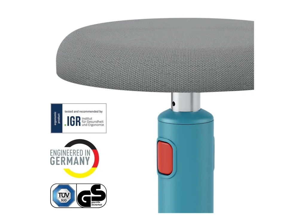 Leitz Ergo Cosy Active Sidde-stå balancestol 2-i-1 blå - højdejustering 46-79 cm