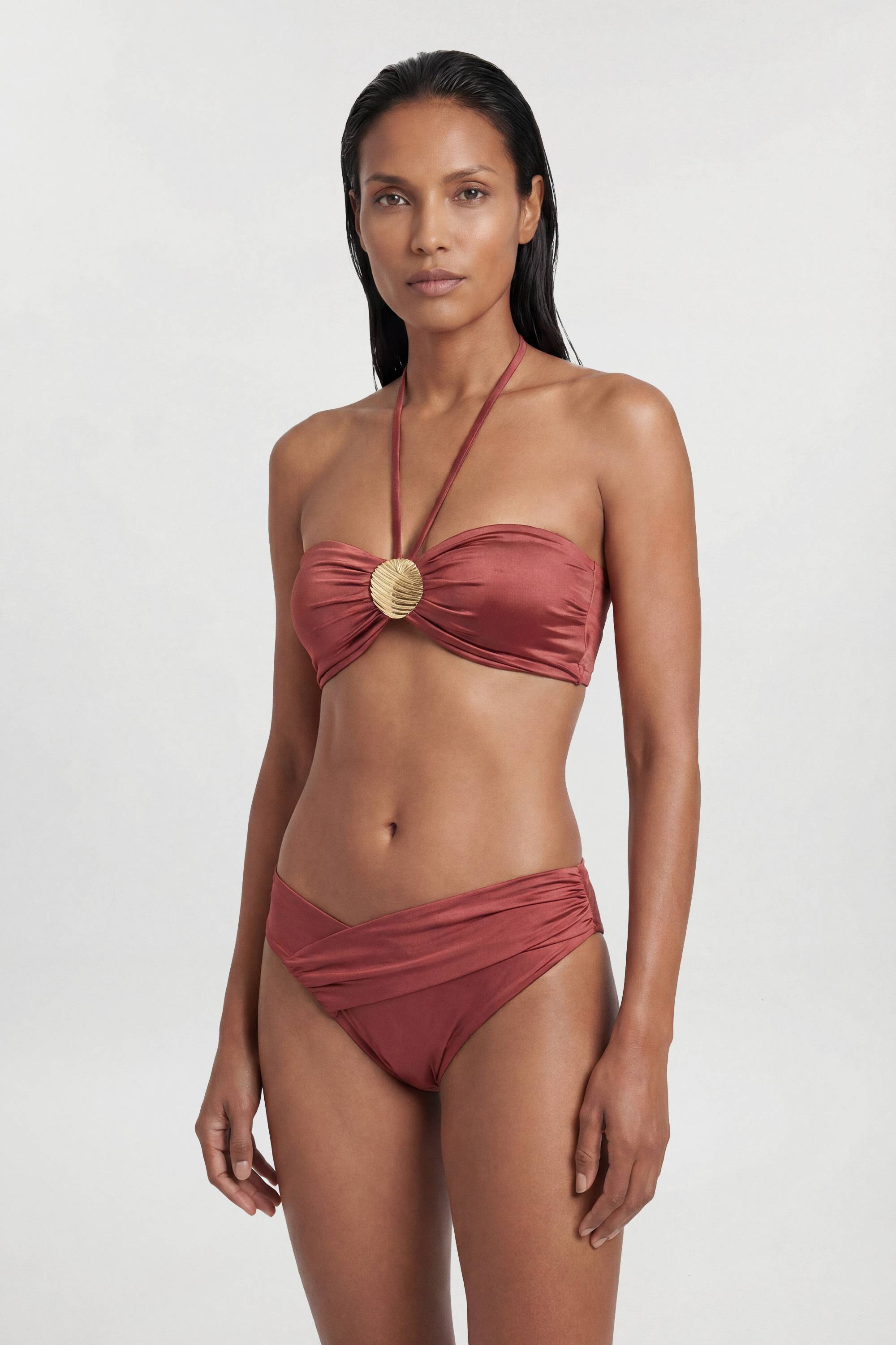 KarenMillen Haut De Bikini Métallisé Avec Détail De Quincaillerie