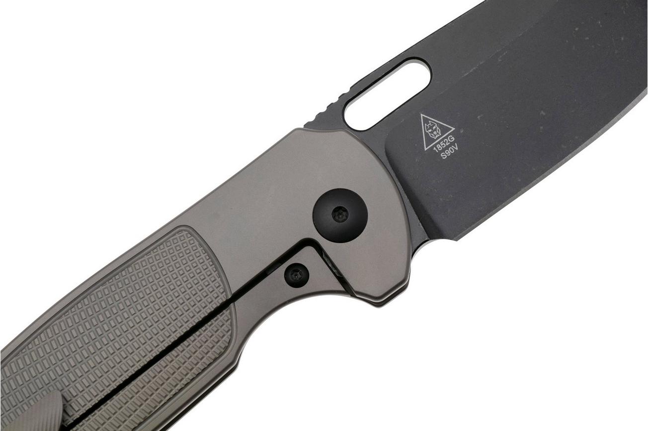 Artisan Cutlery Satyr 1852G-BBO, Blackwashed S90V, Bronze Titanium zakmes