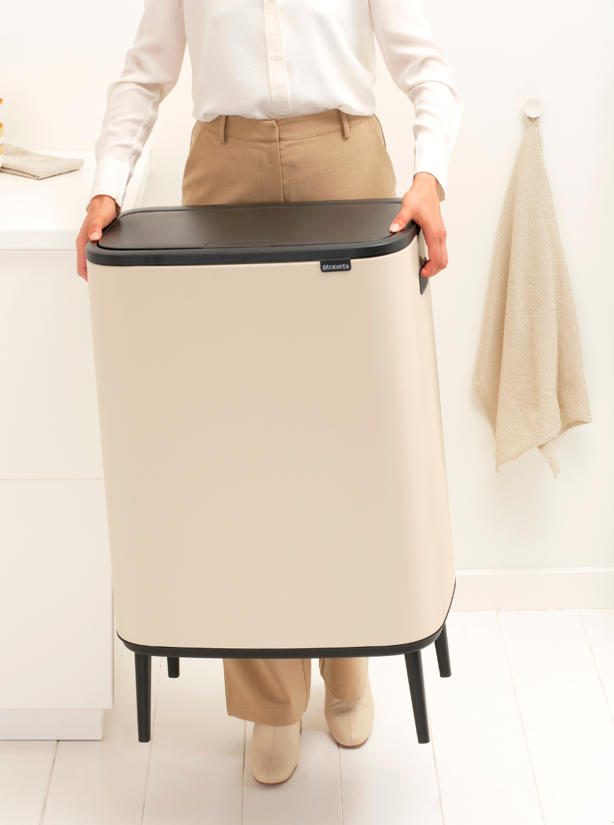 Bo Touch Bin Hi, met 2 binnenemmers, 2 x 30 liter - Soft Beige