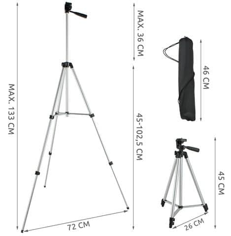 Kamerastativ / Stativ for Mobil & Kamera - 45-133 cm – Tripod
