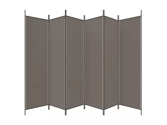 Cloison de séparation 6 panneaux Anthracite 300x200 cm Tissu