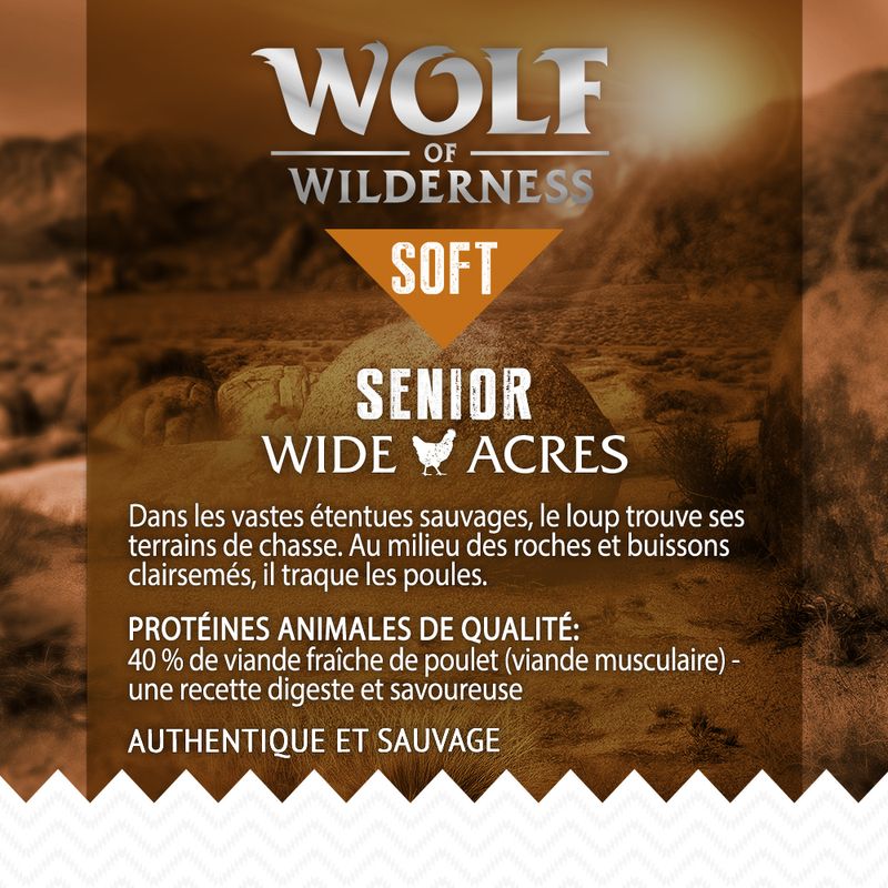 Wolf of Wilderness Senior Soft Wide Acres, poulet