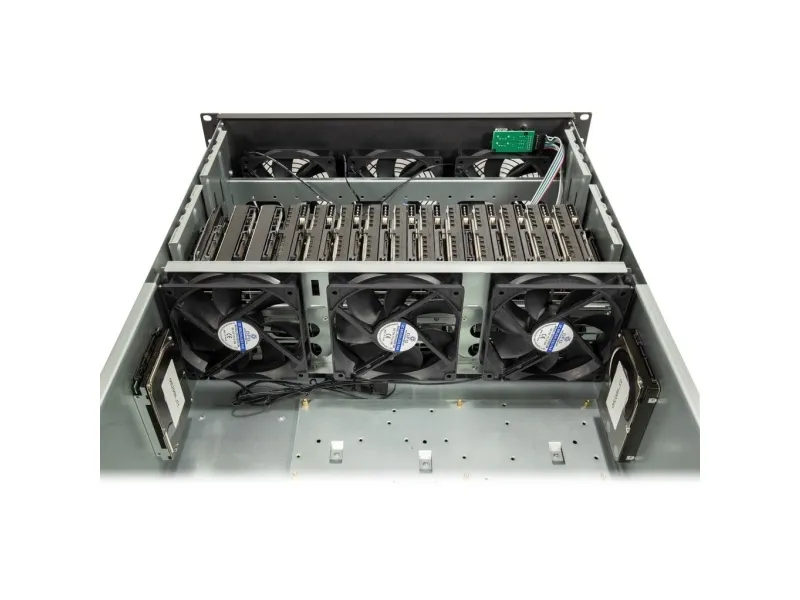 Inter-Tech 4F28 Mining - Rack-monterbar - 4U - udvidet ATX - ingen strømforsyning (ATX) - USB