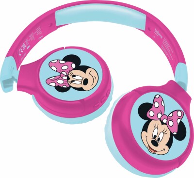 Disney - Trådløse Høretelefoner Til Børn - Minnie Mouse - 2 I 1 Foldbare Hovedtelefoner
