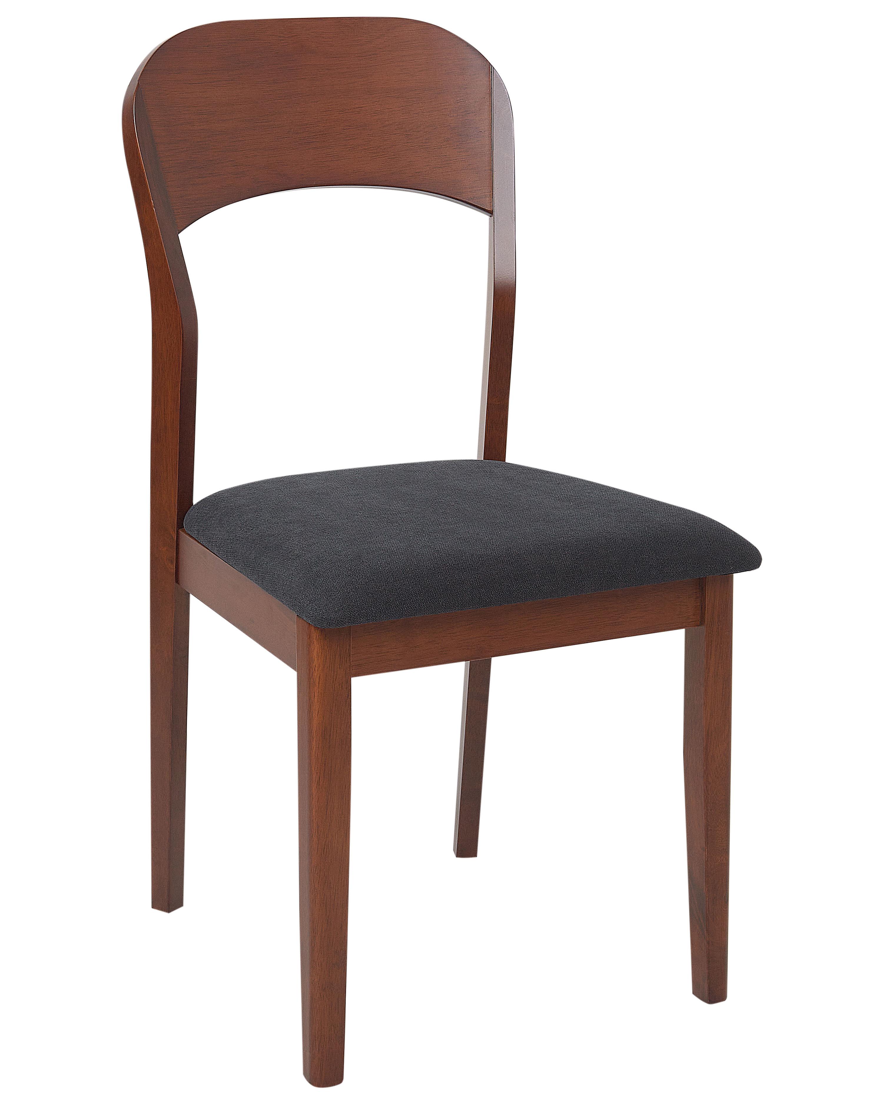 Set van 2 eetkamerstoelen ALVIN Hout Donkerbruin