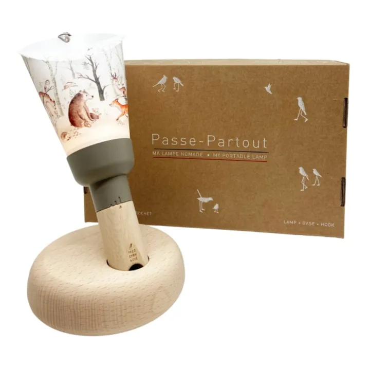 Maison Polochon Lampe nomade enfant Forêt enchantée  | Taupe