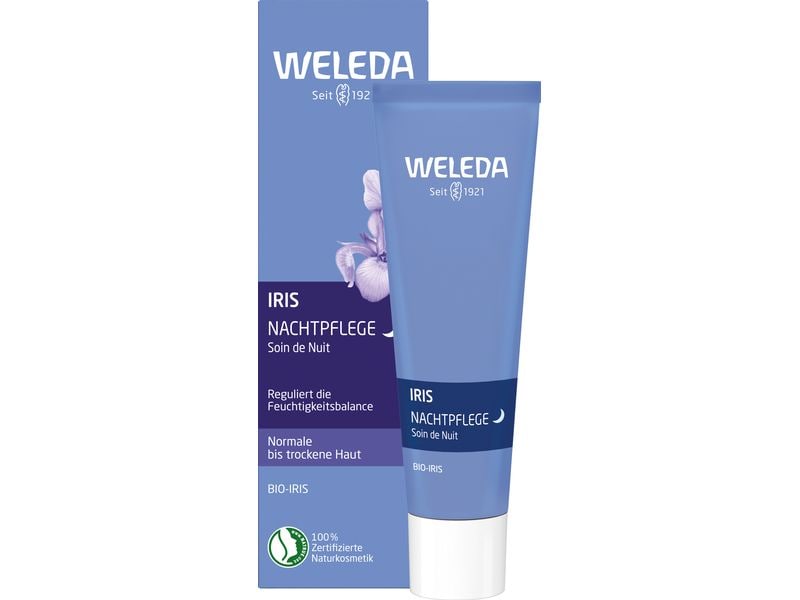 WELEDA Nachtcrème Iris 30 ml Natürliche Gesichtscrème fördert die Regeneration über Nacht