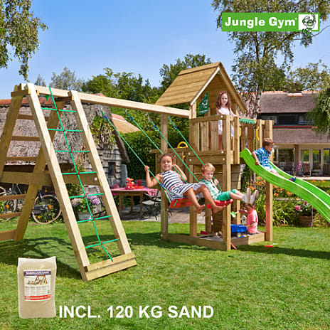 Jungle Gym Cubby inkl. climb, sand & grøn slide