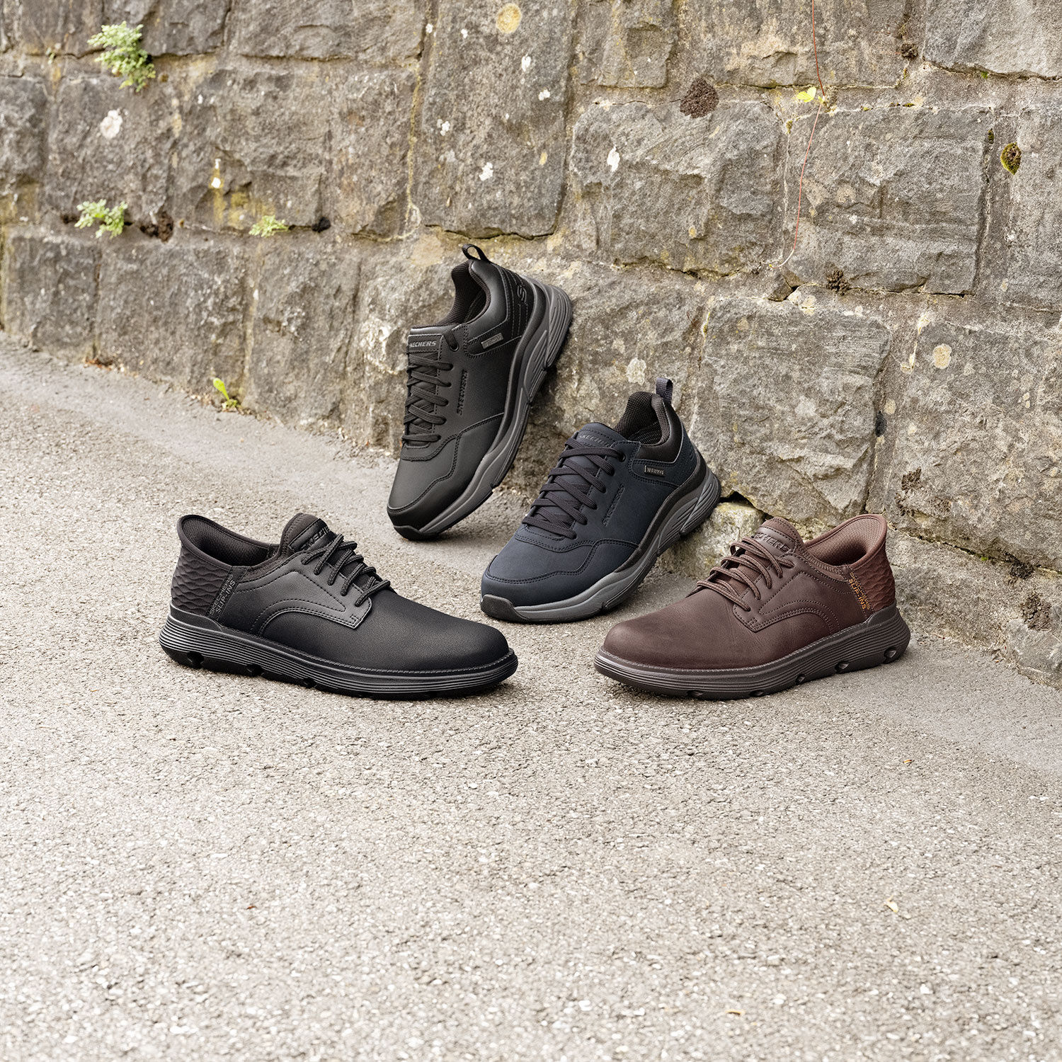 SKECHERS SLIP INS Schlupfschuh für Herren aus Glattleder