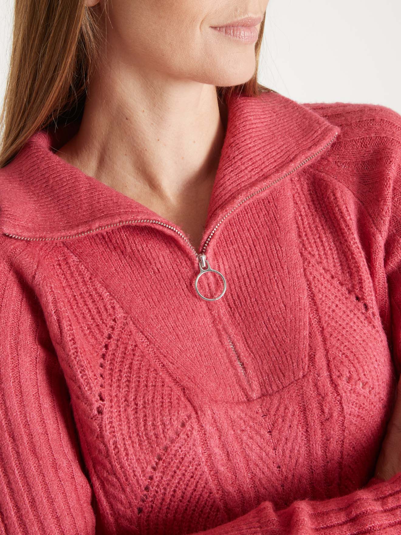 Pull à col camionneur zippé