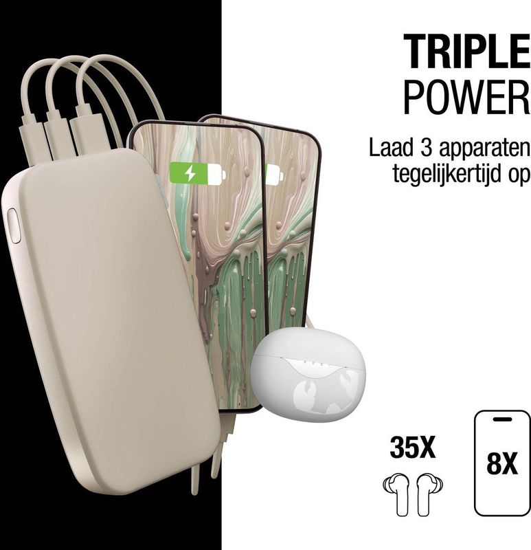 Fresh 'n Rebel - Powerbank 24000 mAh - Silky Sand - Snelladen