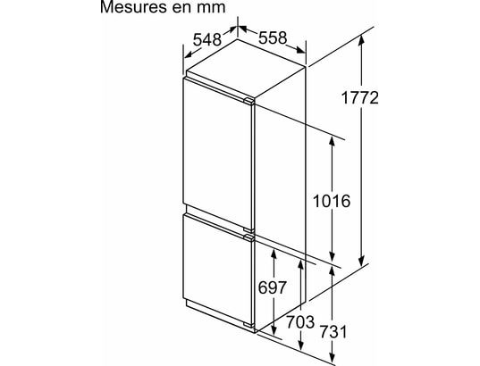 BOSCH - Réfrigérateur congélateur bas KIN86ADB0, Série 6, Congélateur NoFrost