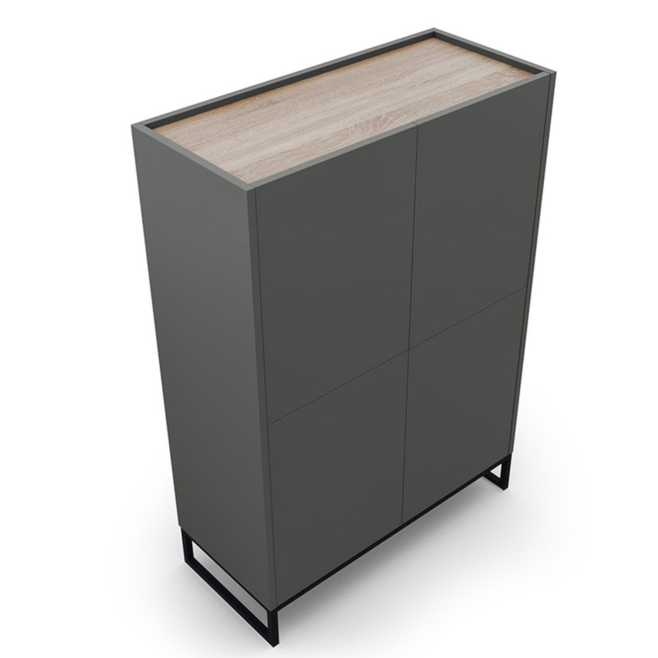 Windsor & Co Bibliothèque Helene gris/chêne naturel - 90x40x130 cm