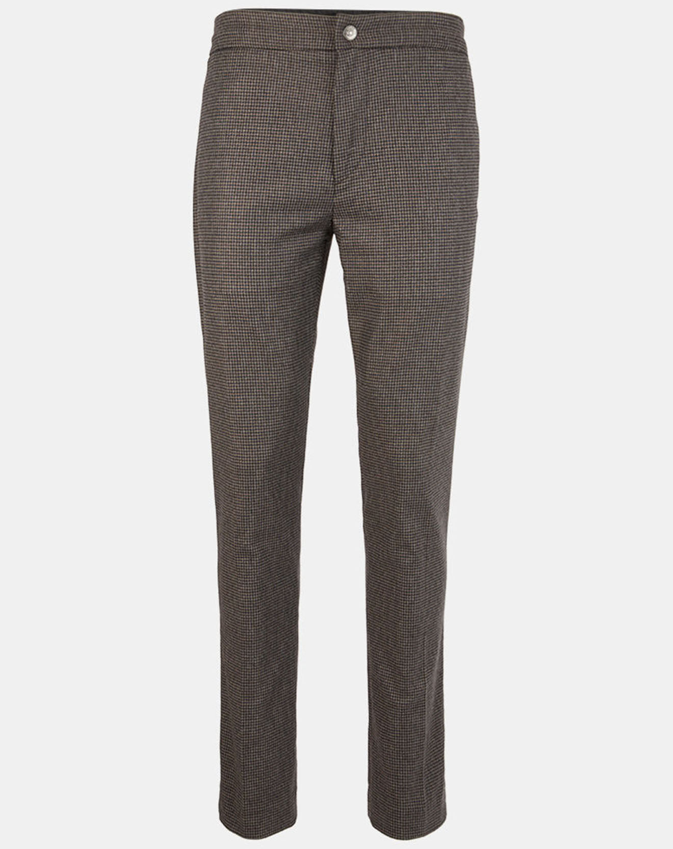 Replay Pantalon Chino en Flanelle Tailorded imprimé pied-de-poule marron