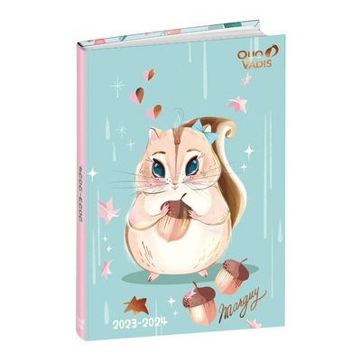 Agenda Marguy avec planche de stickers - 1 jour par page - 12 x 17 cm - écureuil - Quo Vadis