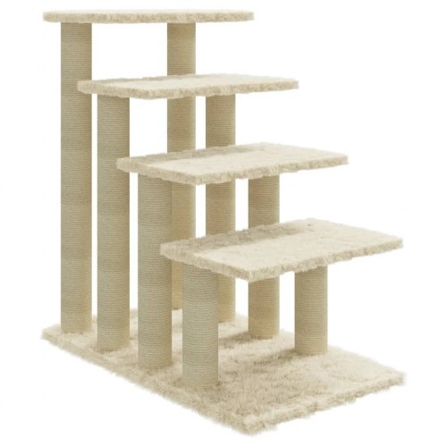Arranhador para gatos de quatro níveis vidaXL na cor creme