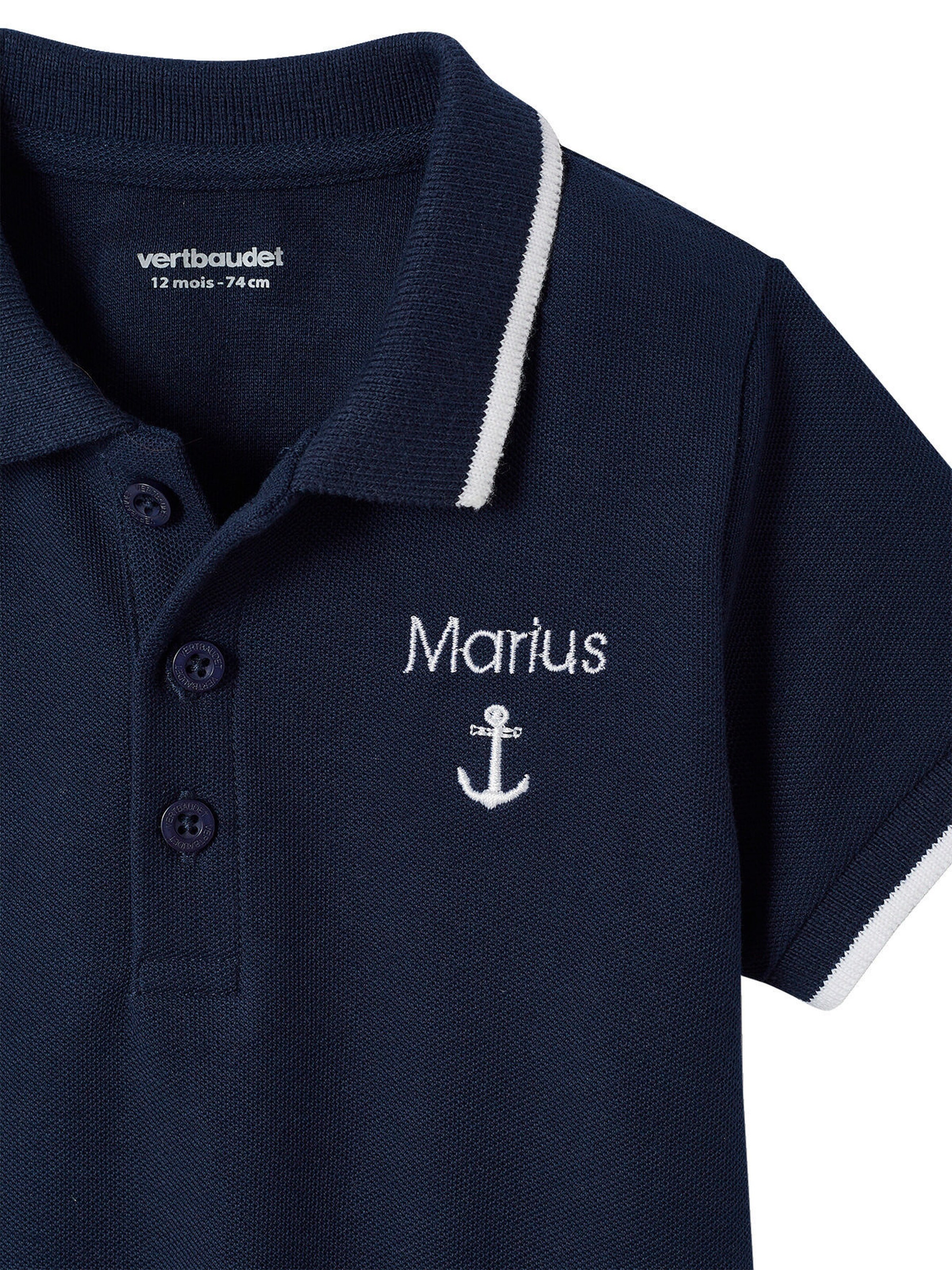 Vertbaudet Jungen Baby Poloshirt mit Stickerei marine