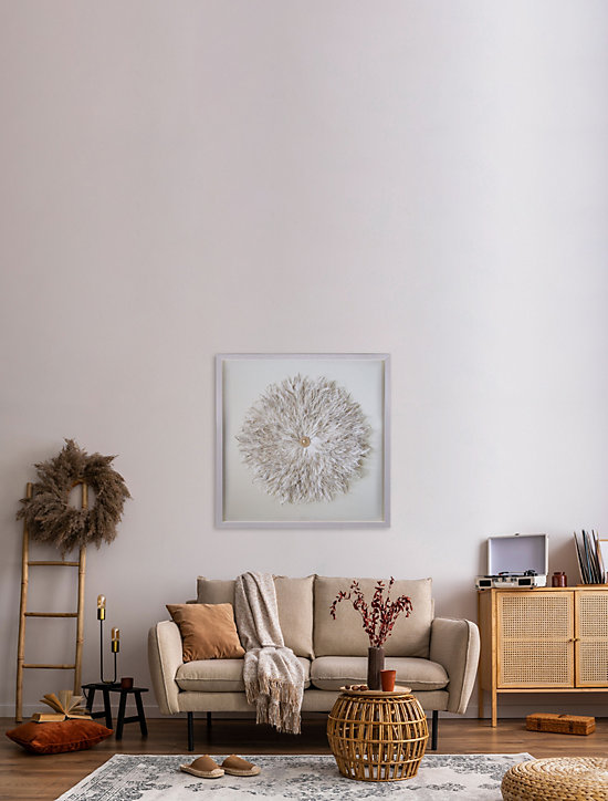 Vitrine décorative Plumes blanches L.60 x l.60 cm