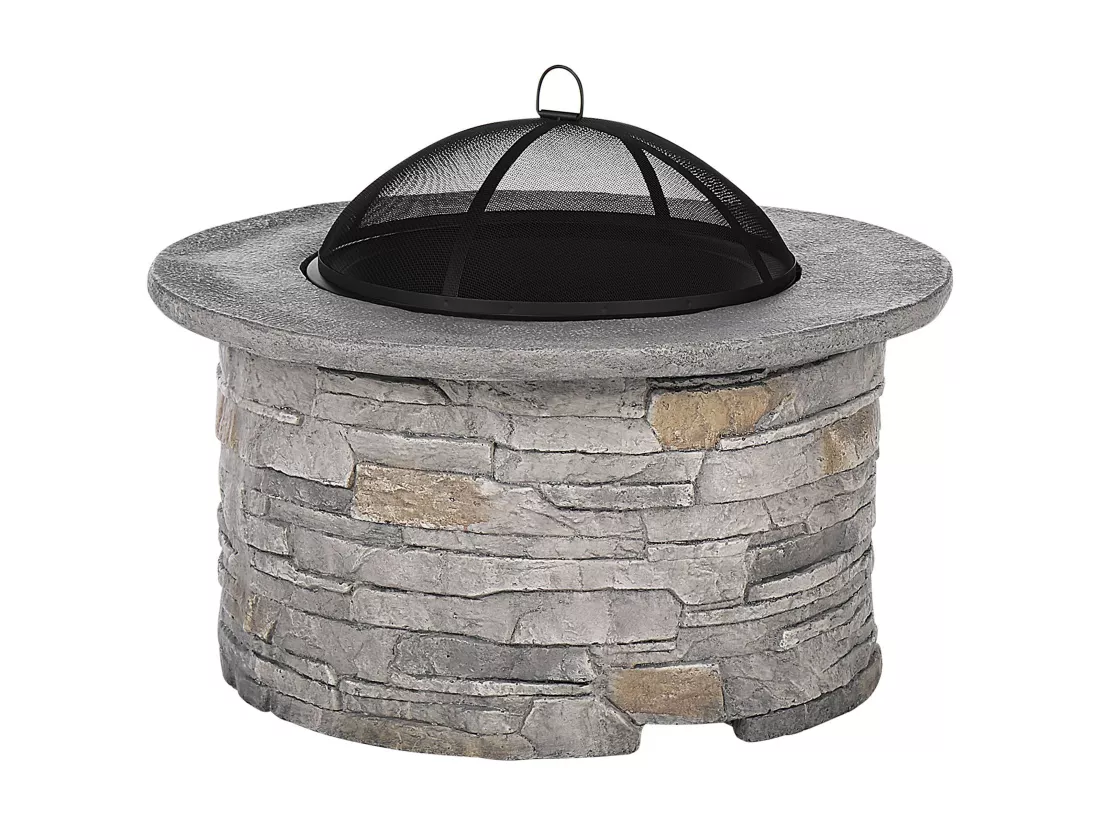 Foyer avec grille TAMBORA Béton Gris