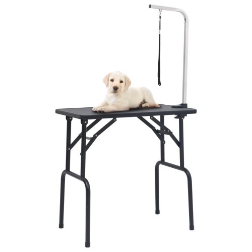Mesa profissional para tosa de cães, preta