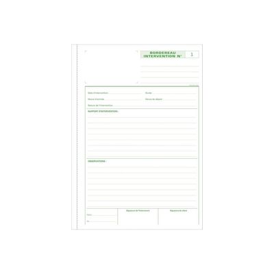 Exacompta - Manifold Bordereau d'intervention - 50 dupli - A4