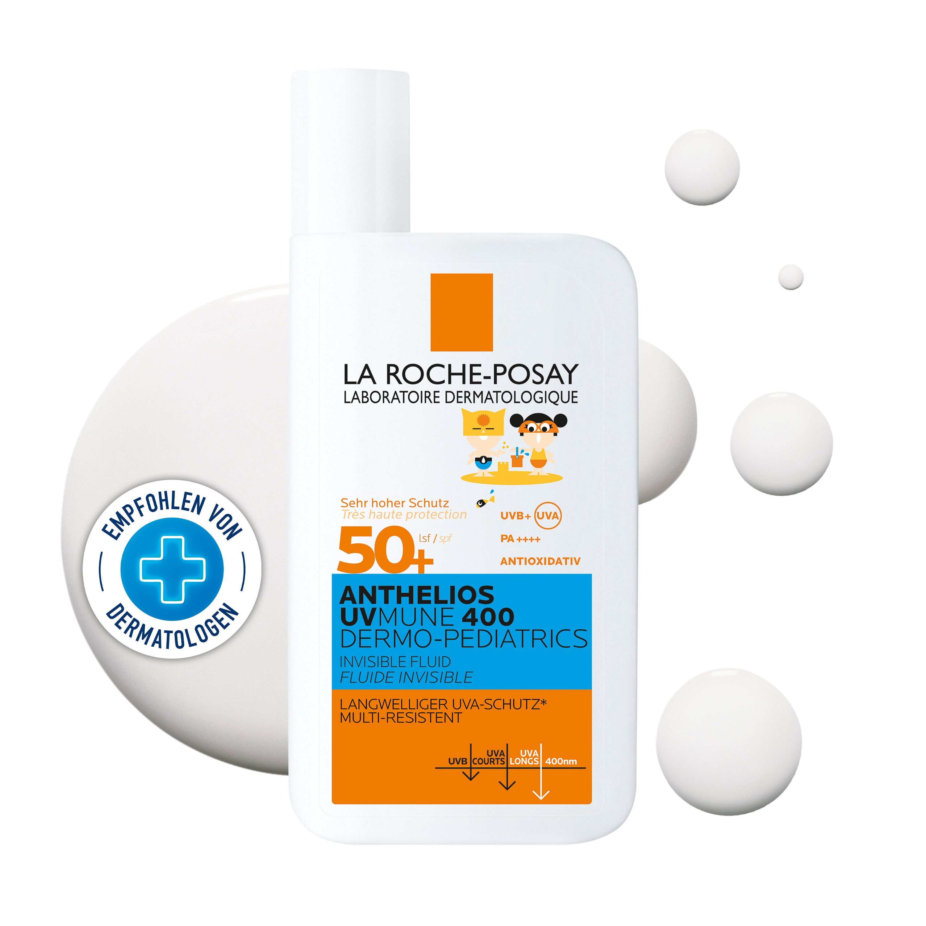 La Roche Posay Anthelios UVMUNE 400 Kids Invisible Fluid LSF 50+: Sonnenpflege mit MEXORYL 400 für empfindliche Kinderhaut + Lipikar Baume AP+M Körperbalsam Mini 75ml GRATIS
