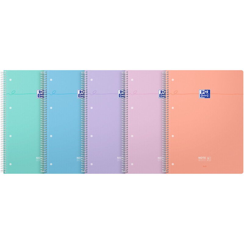 Cahier oxford smart integrale 222x298 endosse 180p 5pages assorti