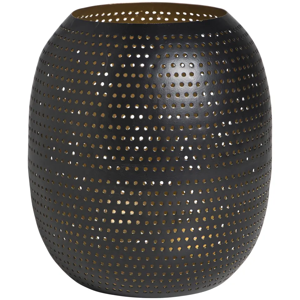 Theelichthouder Noelle - zwart - 18xØ16 cm