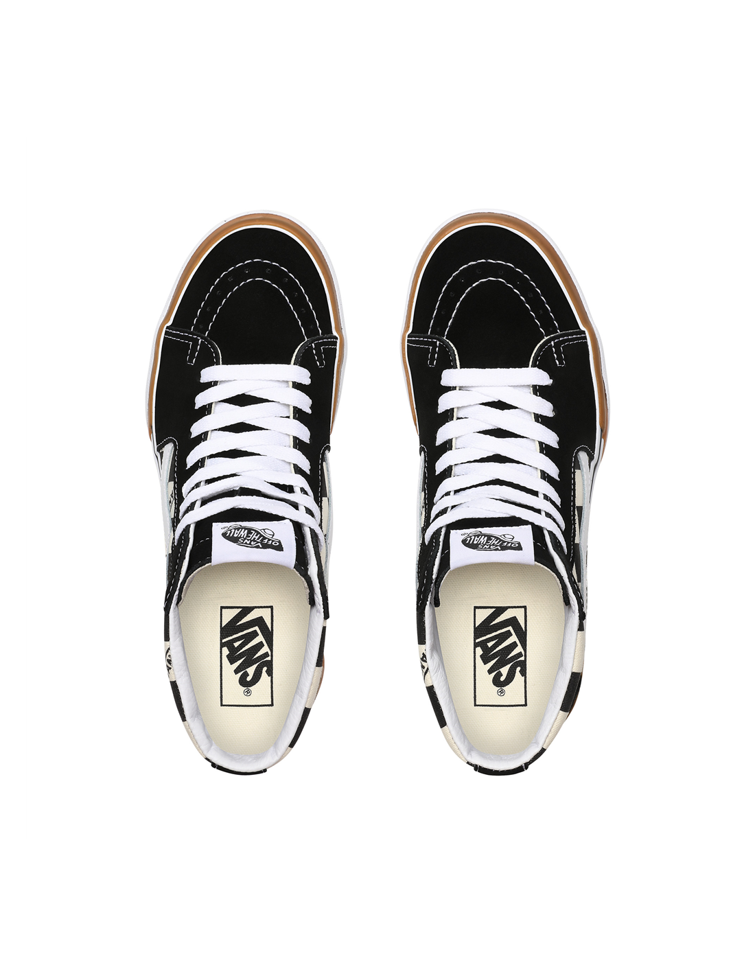 vans Sneakers compensées femme ua sk8-hi stacked (checkerbord) blanc/noir