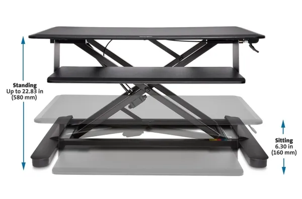 Kensington SmartFit® hæve/sænkebord Sort