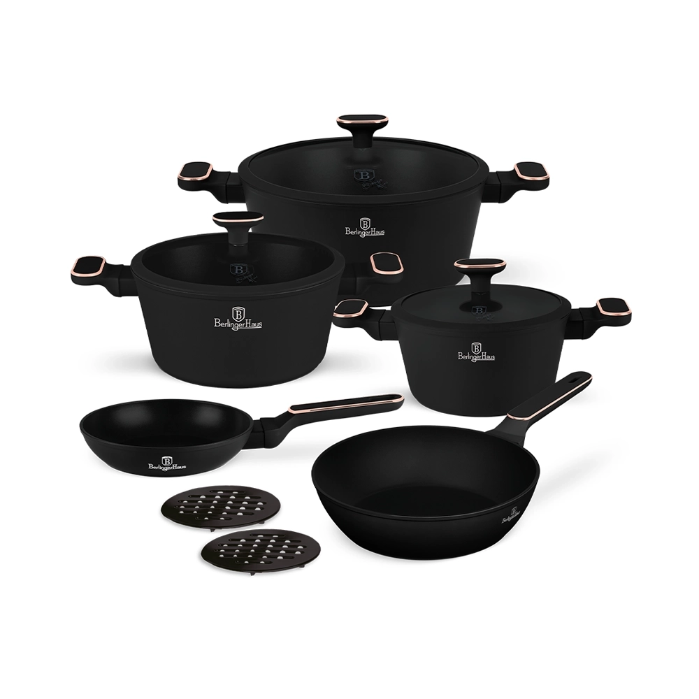 Berlinger Haus 10-teiliges Kochgeschirr-Set Black Rose Collection