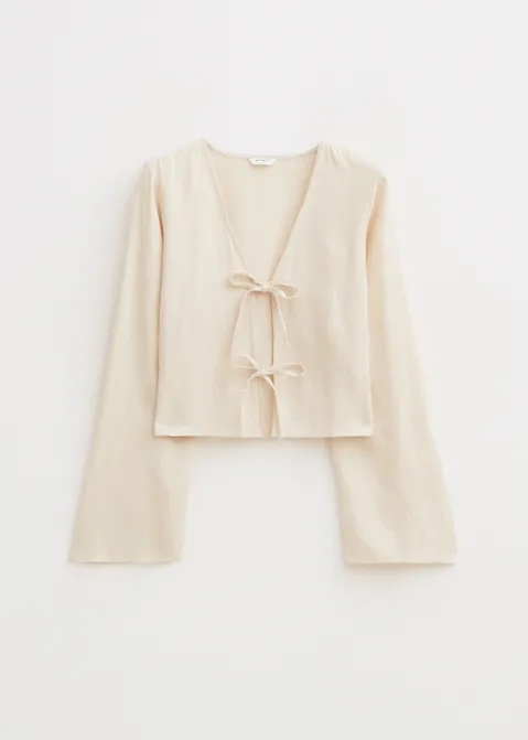 Linnen mix blouse zand (ZND.L)