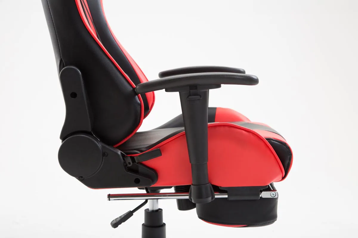 CLP Gaming Bürostuhl BOAVISTA mit Kunstlederbezug, max. belastbar bis 136 kg, Gaming Stuhl mit/ohne Fußablage, Chefsessel mit Wippmechanismus,