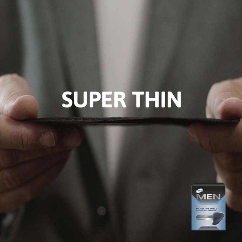 TENA - Men Protective Shield - Inlegger - 14 Stuks - Ultrathin - Zwart
