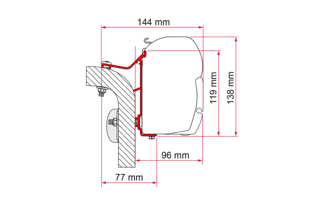 Fiamma Hymer Van/B2 Markisenadapter für Fiamma F45