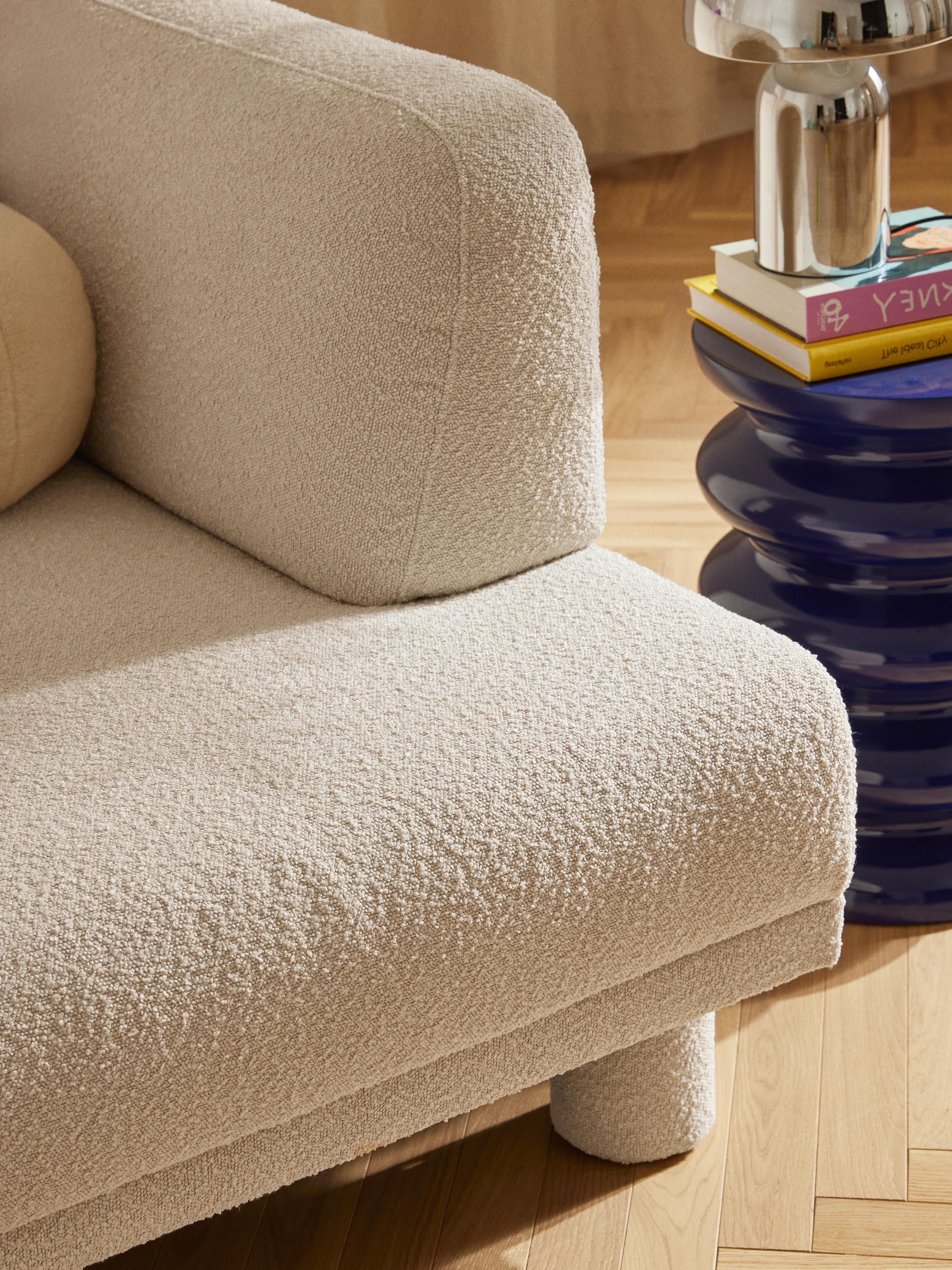 Bouclé hoekbank Lilo