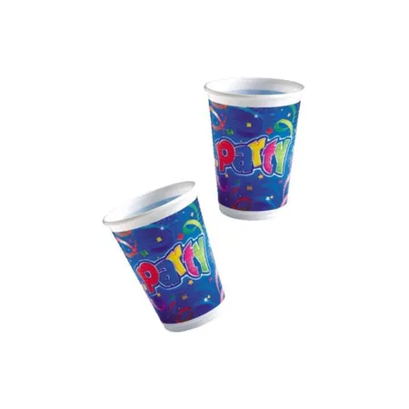 Procos Plastikbecher Party Streamers 0,2 Liter, 8 Stück